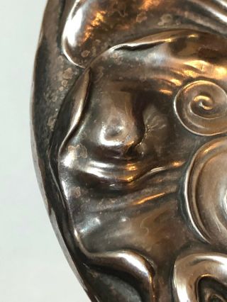 Antique Art Nouveau Unger Bros Sterling Silver Dawn Figural Woman Hand Mirror 5