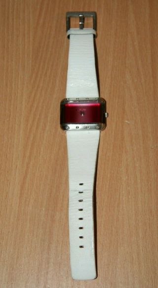 Vintage Ladies Storm Watch Mini Oxygen Red And Stainless Steel Face