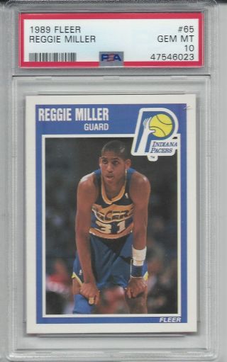 1989 Fleer 65 Reggie Miller 2nd Yr Pacers Hof Psa 10 Gem Psa Case