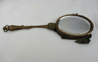 Antique,  VICTORIAN,  FRENCH,  BRONZE,  HAND PAINTED PORTRAIT,  Hand Mirror,  SIGNED,  1890 ' S 6