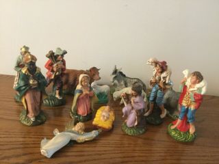 Vintage 14 Piece Made In Italy Nativity Manger Set
