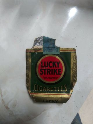 Empty And Vintage Wwii Era Lucky Strike Green Cigarette Pack 1940 