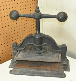 Antique Standard Cast - Iron Book & Paper Press Bookbinder Binding Letterpress