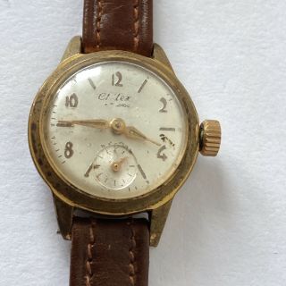 Vintage Ladies Chilex Good Plated Mechanical Hand Wind Watch In Order