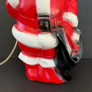 Vintage Empire Blow Mold 1968 Santa Claus with Toy Sack Light 13 Inch 3