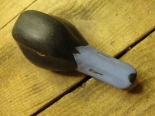 Vintage Carved Wood Blue Bill Duck Decoy Head 2 Signed & Dated Jay Knapp 1977 3
