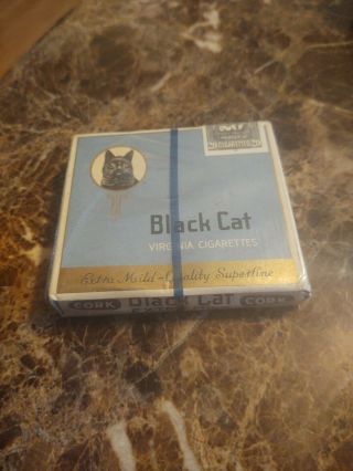 Vintage Black Cat Virginia Cigarettes Extra Mild Cigarette Box