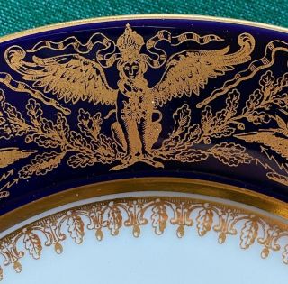 Antique Imperial French Sevres Porcelain Plate Arms Emperor Napoleon Bonaparte 4