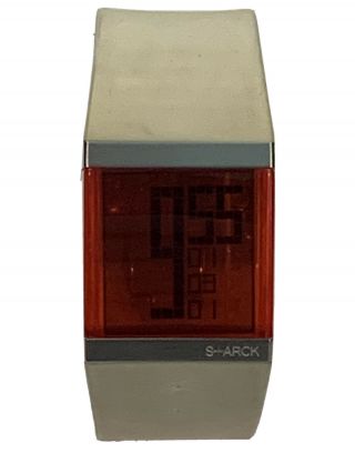 Philippe Starck White Watch With Red See Thru Display Ph - 1102 Unisex