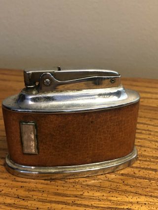 Vintage 1950’s Ronson Senator Table - Top Lighter Leather Bound Rare