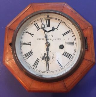 Antique Early 1900’s Haven Time Only Marine Wall Clock Running