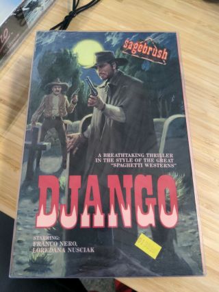 Vtg " Django " Big - Box Vhs - H6 - Grindhouse Spaghetti Western Magnum - Htf Oop