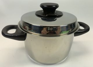 Vintage Fissler Pot Pan Vented Lid Stainless Steel 6.  25 " Diameter 1 3/4 Quarts
