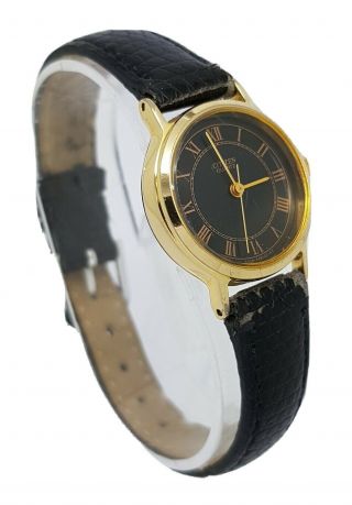 Ladies Citizen Quartz Black Leather Strap Wrist Watch A12