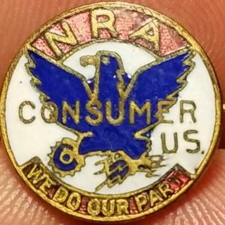 Vtg.  Us 1933 Nra National Recovery Administration Pinback Button We Do Our Part