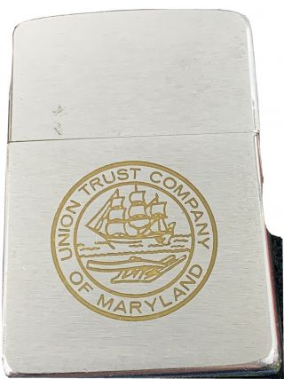 1963 Zippo Lighter - Union Trust Company Of Maryland