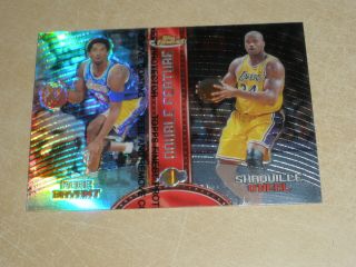 1999 - 00 Topps Finest Double Feature Refractor Kobe Bryant Shaquille Shaq O 