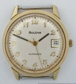 Bulova Automatic Date Vintage Mens Running Strong Wrist Watch
