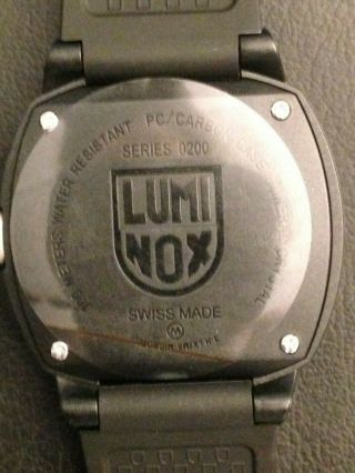 $395 LUMINOX Navy Seal Sentry Black/Red Silicone Band Swiss Watch XL.  0215.  SL 2