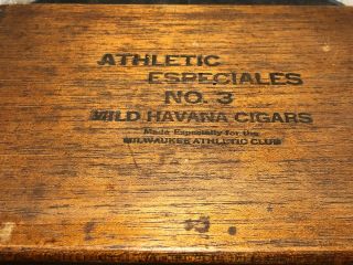 Vtg.  Wooden DoveTail Havana Cigar Box Made For The Milwaukee Athletic Club 2