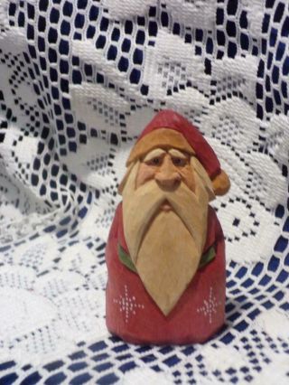Christmas/ Holiday Vintage Wood /folk Art Santa Figure S - 3