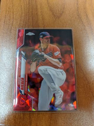 2020 Topps Chrome Sapphire Edition Shane Bieber 304 Indians 4/5 Red Refractor