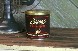 Vintage Briggs Tobacco Tin Old Advertising Can 5 1/4 " X 5 "