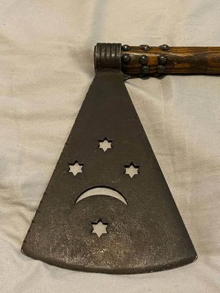 Shoshone Indian Missouri War Axe Forged Head ' Council of Chiefs ' Stars 2