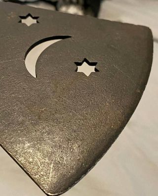Shoshone Indian Missouri War Axe Forged Head ' Council of Chiefs ' Stars 6