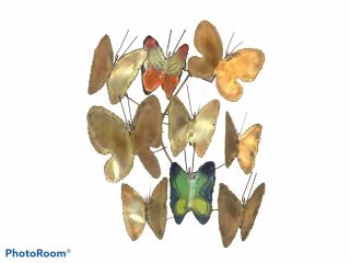 Metal And Enamel Butterfly Wall Sculpture By Curtis Jere Signed & Dated 1967