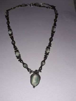 Miracle Vintage Necklace With Pale Green Moonstone.