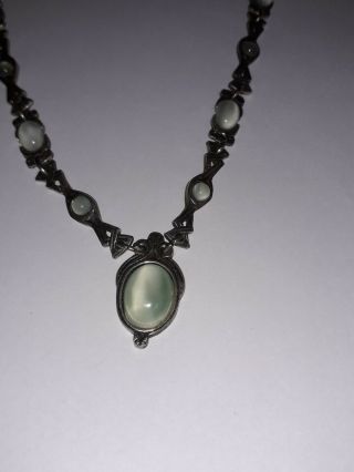Miracle Vintage Necklace With Pale Green Moonstone. 2