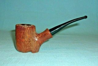 Carey Magic Inch 5 - 1/2 " Long Carved Briar Wood Pipe Flat Bottom Made In Israel