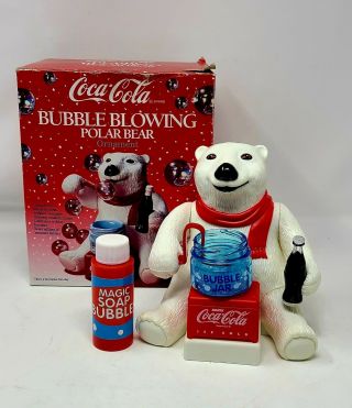 Vintage Coca Cola Bubble Blowing Polar Bear By Kurt Adler - 1996 -