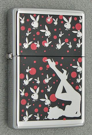 Zippo Lighter 2008 High Polished Chrome Zippo Playboy With Crown Stamp