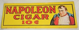 Vintage 1974 Napoleon Cigar 10 Cents Tobacco Metal Embossed Tin Sign &
