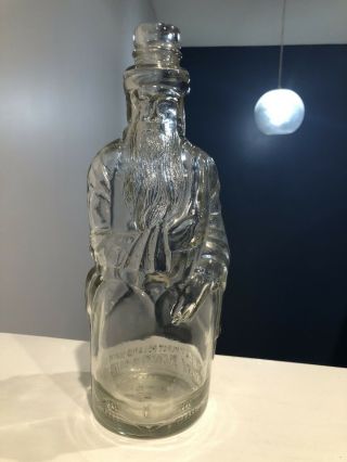 Vintage Poland Water The Moses Bottle Hiram Ricker & Sons Figural R - 61 Clear