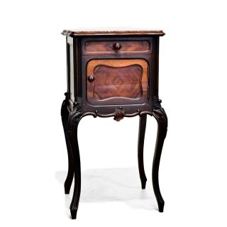 Antique French Louis Xv Style Rosewood Marble Top Night Stand Nightstand