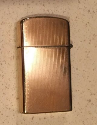 Vintage 1959 - 60 Zippo 10k Gold Filled Pinstripe Lighter No Monogram