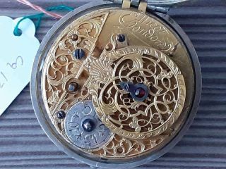1700s Antique Verge Fusee Pair Cased Pocket Watch ????