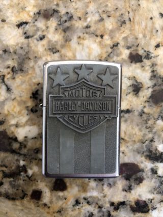 Zippo Lighter - Harley Davidson - Hd Freedom Emblem - Bar And Shield