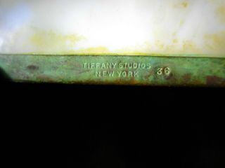 Antique Tiffany Studios Green Glass and Bronze Grapevine Desk Set Inkwell 36 3