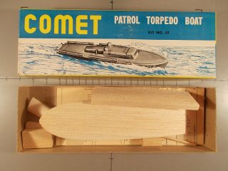 Vintage Balsa Comet Ship Model Patrol Torpedo Boat Kit J3