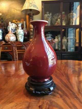 A Chinese Qing Dynasty Oxblood Glaze Yuhuchun Porcelain Vase,  Marked.