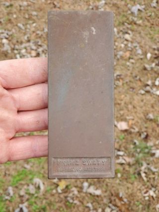 Franz Swaty Sharpening Stone Vtg Sharpener Hone Knife Tool Marburg Austria Rare