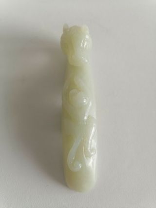 20 CHINESE ANTIQUE CARVED JADE BELT HOOK FIBULE HORSE AND MONKEY QING PERIOD 5