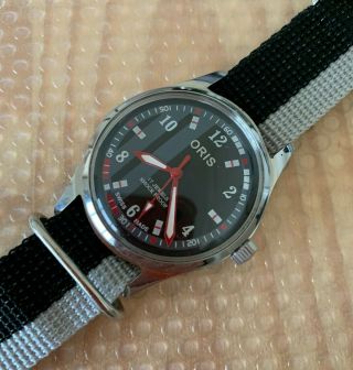 Vintage Swiss Oris 1970s Racing Sports Watch Rare Dial Model with Sword Hands 3