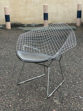 Bertoia Vintage Chrome Mid Century Modern Diamond Chair For Knoll
