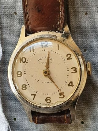 Vintage Gents Mechanical Wrist Watch " Defiance " By H.  Samuel.  Made In Gt.