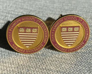 Jfk John F Kennedy School Of Government Harvard University Cuff Links Vintage